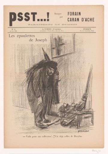 Caricature of Joseph Reinach as a Jewish shoemaker