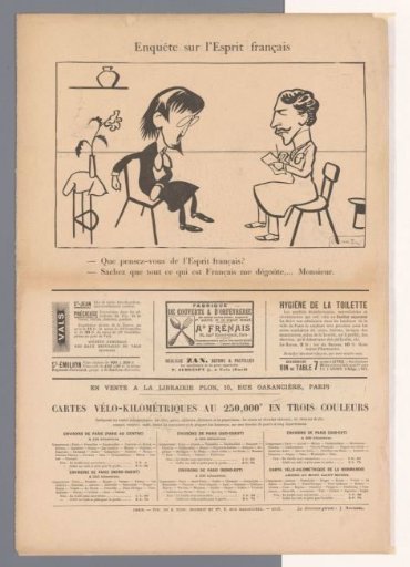 Caricature of Émile Zola during an inquiry