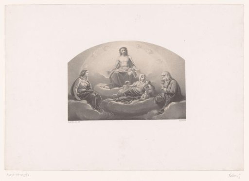 Christ with the stigmata and Hope, Charity and Faith