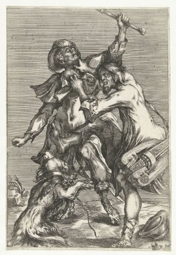 Organ Grinder Attacks a Pilgrim