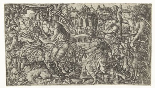 The King and Diana Receive a Gift from Hunters