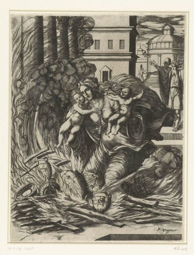 The Wife of Asdrubal Throws Herself into the Burning Temple