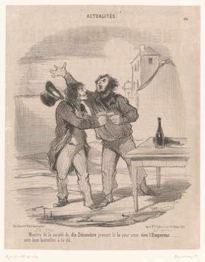 Two supporters of militarism toast to the emperor