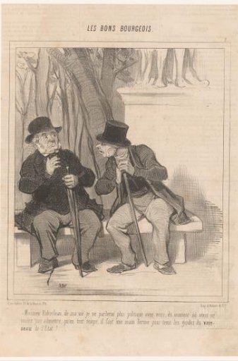 Two old men talking about politics