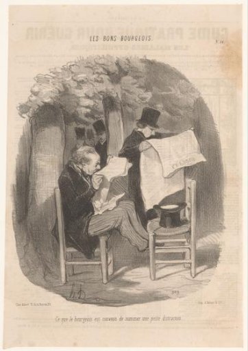 Two men reading the newspaper in the park