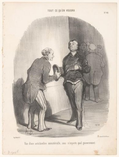 Man bows before an apparently influential person at the ministry
