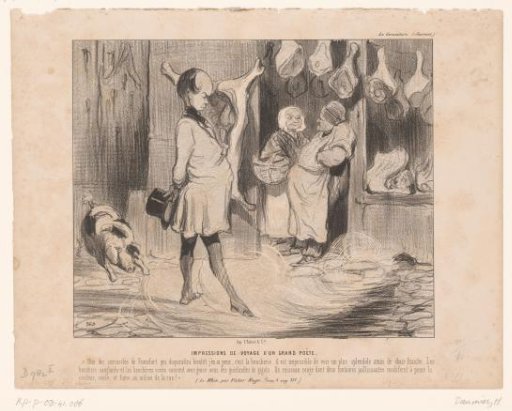 Caricature of Victor Hugo at a German Butcher's