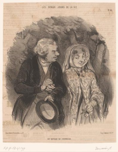 Old man walking arm-in-arm with an old woman