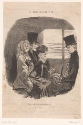 Travelers on their first train journey