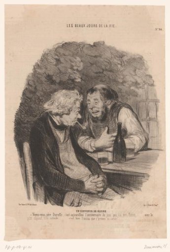 Soldier recalling memories in the tavern