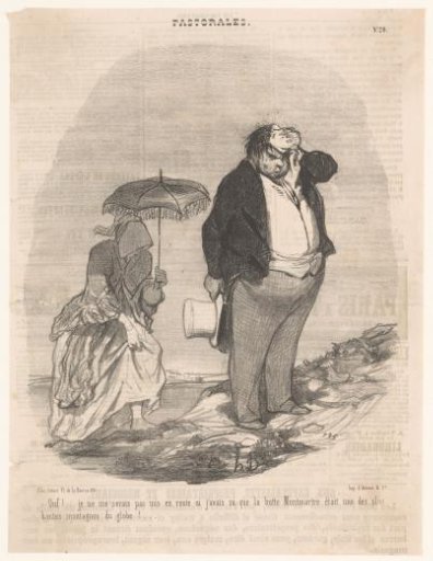 Couple climbing Montmartre hill