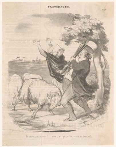 Couple confronted by a ram