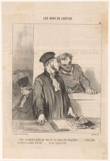 Lawyer warning the defendant of the public prosecutor