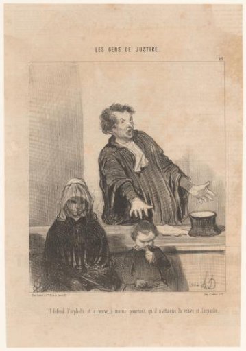 Lawyer defending a widow and orphan