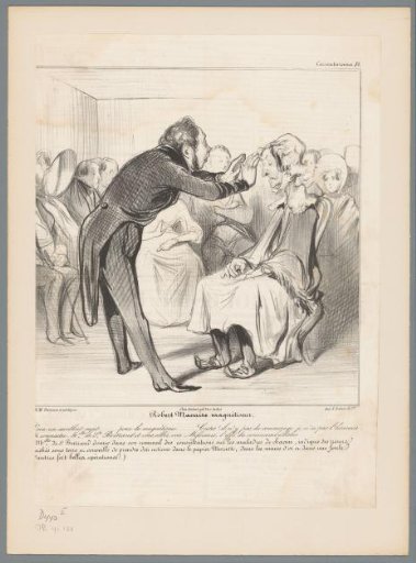 Robert Macaire magnetises Bertrand, disguised as an old woman
