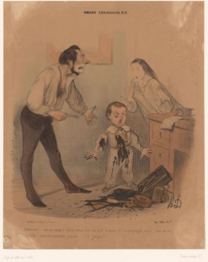 A Toddler Having Thrown an Inkpot over His Clothes