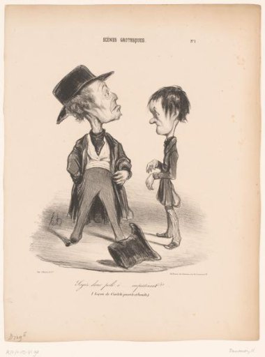Caricature of a brazen and a polite man