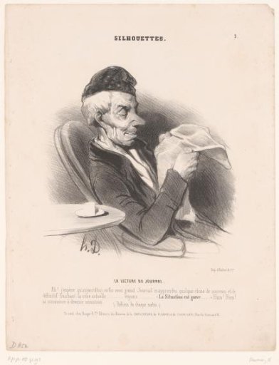 Man reading morning newspaper