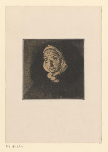 Breton old woman with a hood