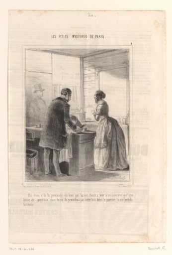 Lady and two gentlemen in a perfumery