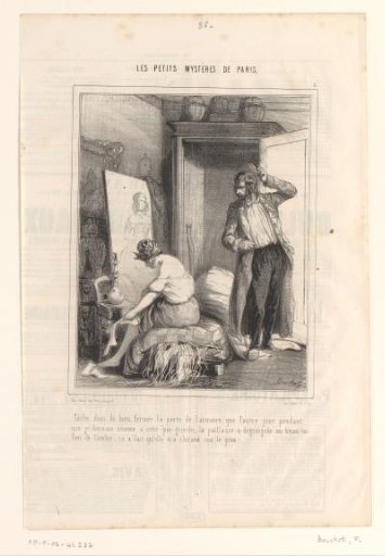 Painter and his wife getting out of bed