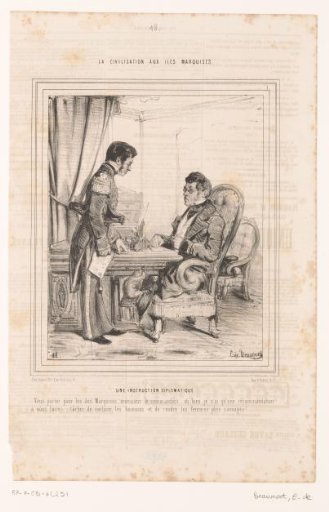 Caricature of a French Commander Receiving Instructions from His Superior
