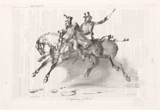 Caricature of the mounted infantry