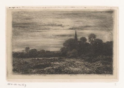 Landscape with church tower