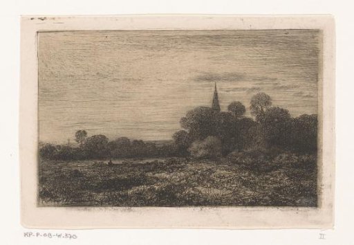 Landscape with church tower