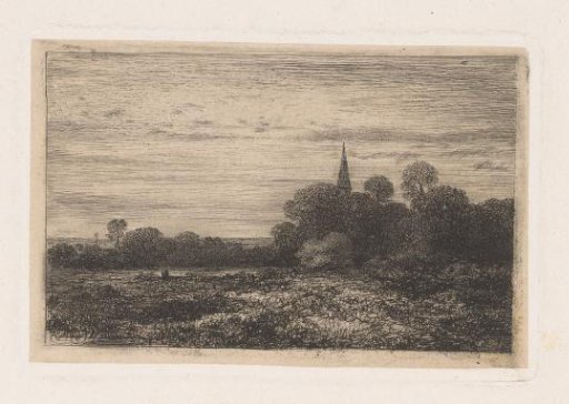 Landscape with church tower