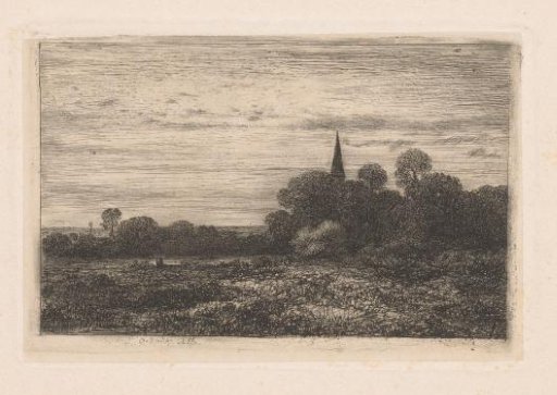 Landscape with church tower