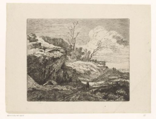 Walkers on a Path along a Rock Face