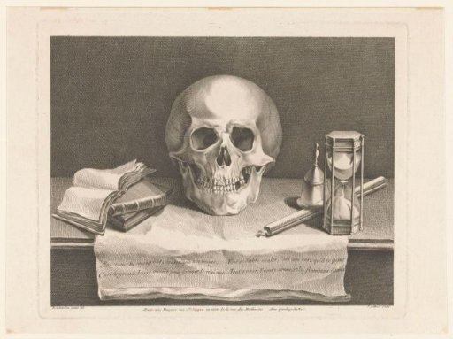 Still life with vanitas symbols
