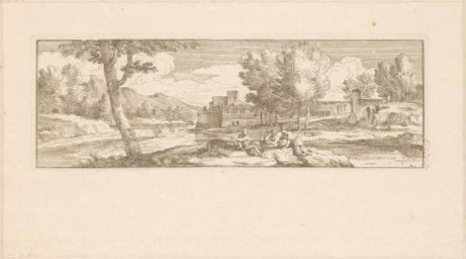 River Landscape with Three Resting Figures