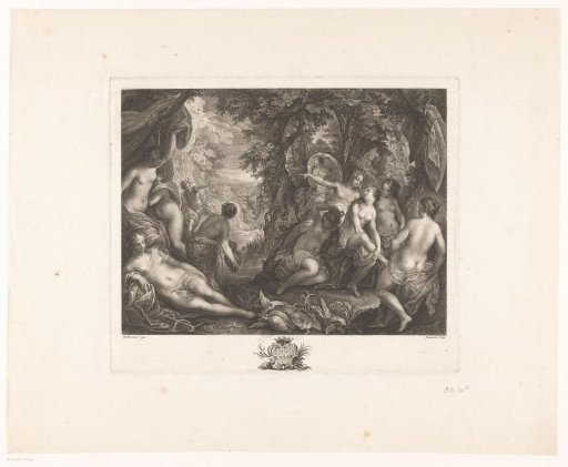Actaeon transformed into a stag by Diana