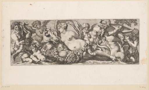 Galatea Surrounded by Satyrs with a Fruit Garland