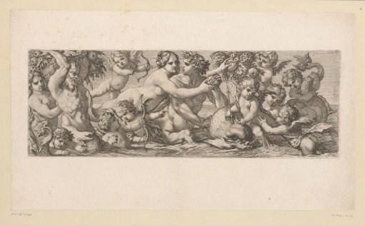 Bacchus with a Satyr, Nereid and Putti in the Water