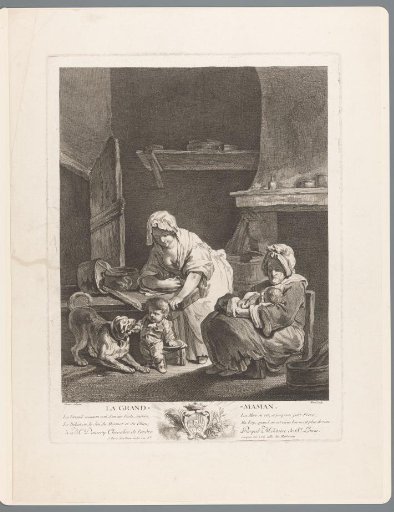 Domestic scene with three generations