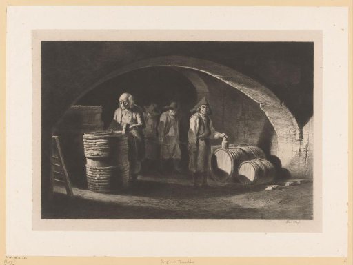 Coopers at work in a cellar