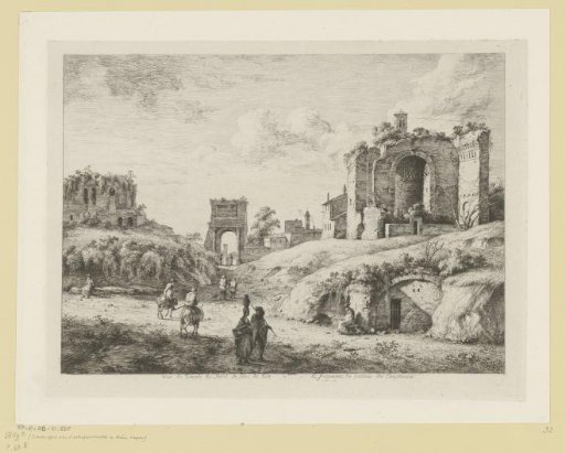 View of the Roman Forum with the Arch of Titus and the Temple of Venus and Roma