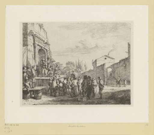 Landscape with charlatans on a stage