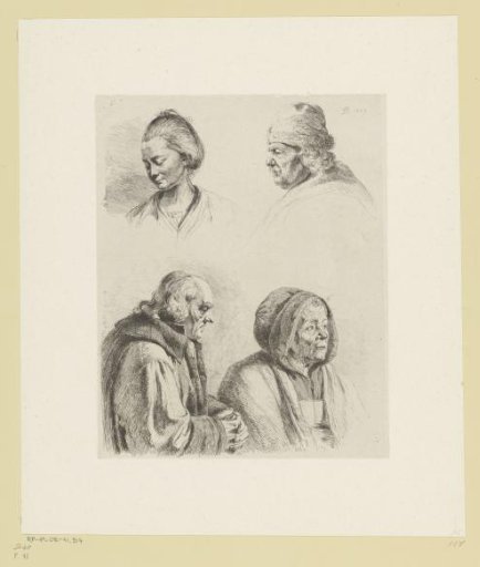 Composition with two heads and two busts of men and women