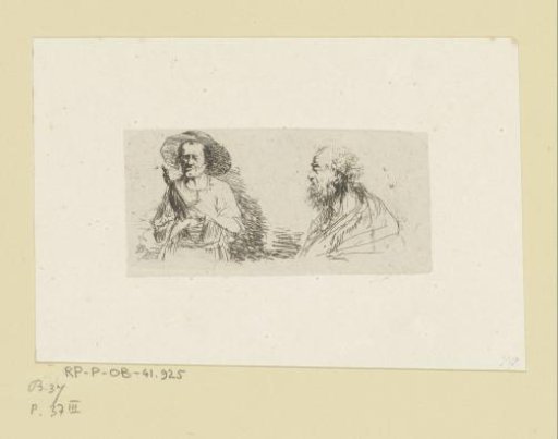 Composition with an old man and woman half-length