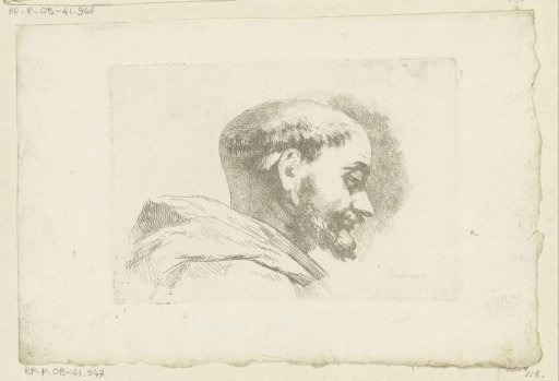 Head of a monk and profile