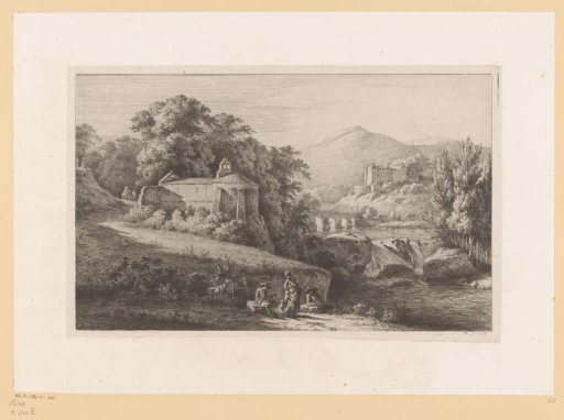 River landscape with church at Châtillon-d'Azergues