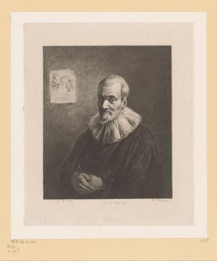 Portrait of an unknown man with a white collar