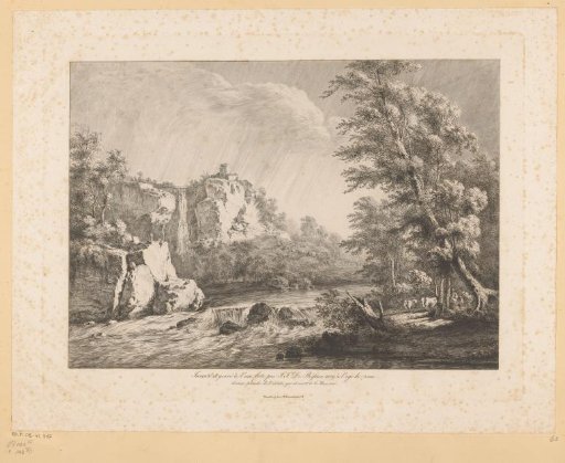 River landscape with a shepherd by an uprooted birch
