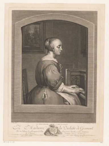 Young woman at a harpsichord