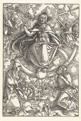 The Last Judgment with Christ as judge on a rainbow