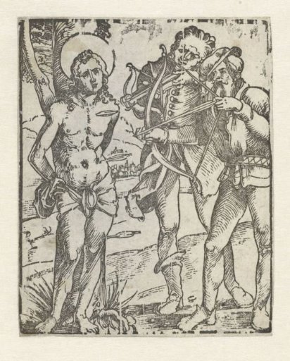 Saint Sebastian being shot with arrows by executioners